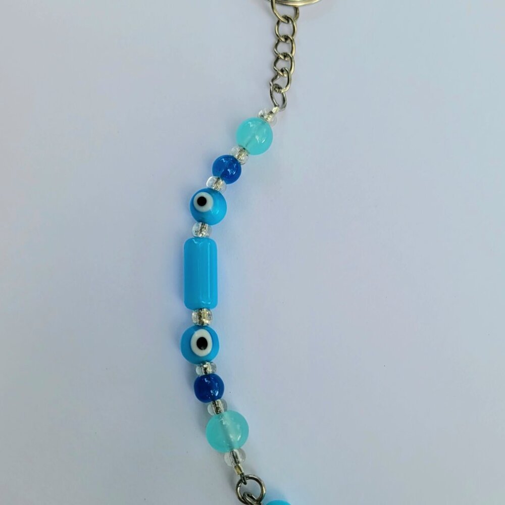 Blue Evil Eye Keychain - Handmade - Picture 4 of 9